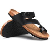 Couple Cork Slippers Men Summer Flip-flops Beach Sandals  Size: 40(White)