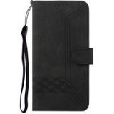 Voor Samsung Galaxy A71 5G Kubieke Huid Feel Flip Leather Phone Case (Black)