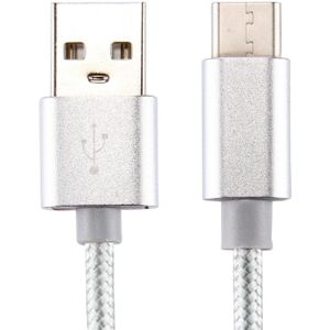 Knit Texture USB to USB-C / Type-C Data Sync Charging Cable  Cable Length: 1m  3A Total Output  2A Transfer Data  For Galaxy S8 & S8 + / LG G6 / Huawei P10 & P10 Plus / Oneplus 5 / Xiaomi Mi6 & Max 2 /and other Smartphones(Silver)