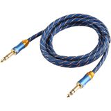 EMK 6.35 mm male naar Male 4 sectie vergulde plug grid nylon gevlochten audio kabel voor Speaker versterker mixer  lengte: 2m (blauw)