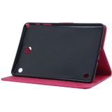 For Galaxy Tab A 8.0 / T350 Pressed Flowers Butterfly Pattern Horizontal Flip PU Leather Case with Magnetic Buckle & Holder & Card Slots & Wallet(Magenta)