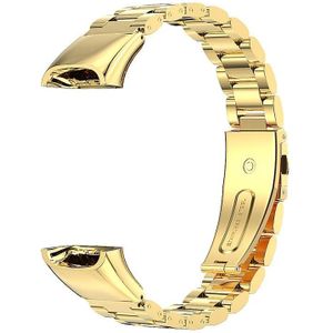 For Huawei Band 4 / Honor Band 5i MIJOBS Three Strains Stainless Steel Replacement Strap Watchband(Gold)