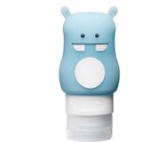 Portable Travel Shampoo Body Lotion Cosmetic Bottle Make Up Container Storage Box  Color:Blue Hippo