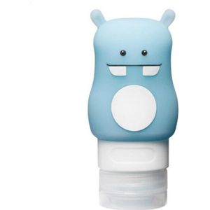 Portable Travel Shampoo Body Lotion Cosmetic Bottle Make Up Container Storage Box  Color:Blue Hippo