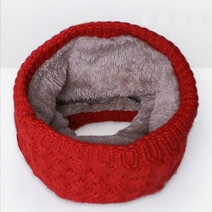 Winter Plus Velvet Thicken Warm Pullover Knit Scarf  Size:47 x 22cm( Red)