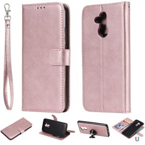 For Huawei Mate 20 Lite Solid Color Horizontal Flip Protective Case with Holder & Card Slots & Wallet & Photo Frame & Lanyard(Rose Gold)