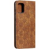 For Galaxy A71 Lucky Flowers Embossing Pattern Magnetic Horizontal Flip Leather Case with Holder & Card Slots(Brown)
