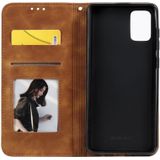 For Galaxy A71 Lucky Flowers Embossing Pattern Magnetic Horizontal Flip Leather Case with Holder & Card Slots(Brown)
