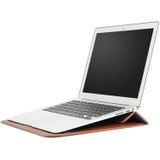 PU Leather Ultra-thin Envelope Bag Laptop Bag for MacBook Air / Pro 15 inch  with Stand Function (Brown)