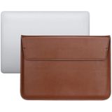 PU Leather Ultra-thin Envelope Bag Laptop Bag for MacBook Air / Pro 15 inch  with Stand Function (Brown)