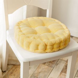 Thickened Round Computer Chair Cushion Floor Mat for Office Classroom Home  Size:43x43cm (Yellow)