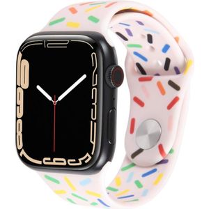 Rainbow Raindrops siliconen horlogeband voor Apple Watch 7 45 mm