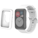 For Huwei Watch Fit Protective Silicone Case + Silicone Watchband Kit(White)