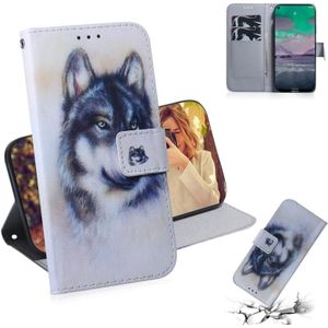 For Nokia 3.4 Coloured Drawing Horizontal Flip Leather Case  with Holder & Card Slots & Wallet(White Wolf)