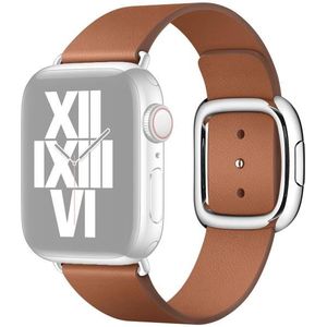 Modern Style Leather Watchband For Apple Watch Series 6 & SE & 5 & 4 40mm / 3 & 2 & 1 38mm(Brown)