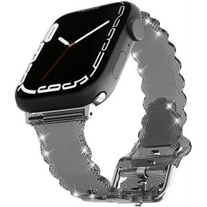 Voor Apple Watch SE 2023 44 mm Cube Airbag doorzichtige TPU-horlogeband
