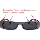 Square Sunglasses Women Imitation Diamond Lasses Fashion UV400 Sunglasses(C8)