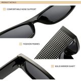 Square Sunglasses Women Imitation Diamond Lasses Fashion UV400 Sunglasses(C8)