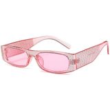 Square Sunglasses Women Imitation Diamond Lasses Fashion UV400 Sunglasses(C8)