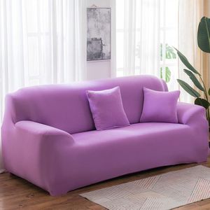 Four Seasons Solid Color Elastic Full Coverage Non-slip Sofa Cover(Light Purple)