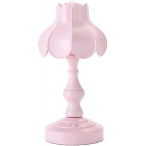 Retro Charging Table Lamp Bedroom Bed LED Eye Protection Light(LD05 Lotus Pink)