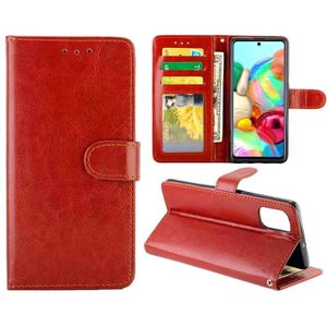 For Galaxy A71 Crazy Horse Texture Leather Horizontal Flip Protective Case with Holder & Card Slots & Wallet & Photo Frame(Brown)