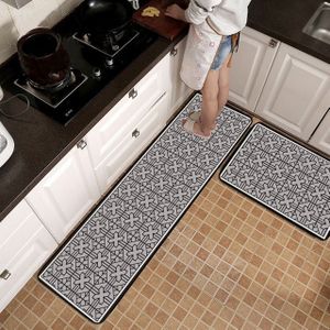 Geometric Lattice Carpet Kitchen Bath Antiskid Mat  Size:50x80cm(Geometric Gray)