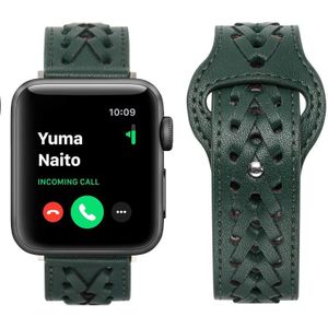 Woven Watch Strap For Apple Watch Series 7 45mm / 6&SE&5&4 44mm / 3&2&1 42mm(Green)