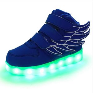 Kinderen kleurrijke lichte schoenen LED opladen lichtgevende schoenen  grootte: 35 (blauw)