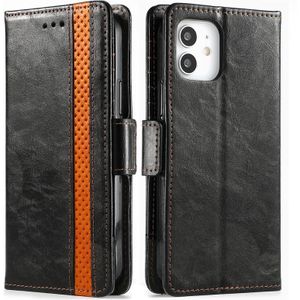 CaseNeo Business Splicing Dual Magnetic Buckle Horizontal Flip PU Leather Case with Holder & Card Slots & Wallet For iPhone 11(Black)