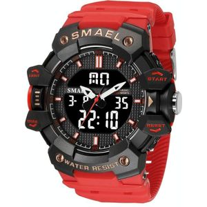 SMAEL 8080 buitensport waterdicht multifunctioneel gloeiend horloge met dubbele wijzerplaat