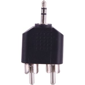 2 RCA Male to 3.5mm Male Jack Audio Y Adapter(Black)