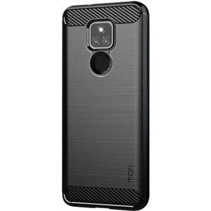 For Motorola Moto G Play 2021 MOFI Gentleness Series Brushed Texture Carbon Fiber Soft TPU Case(Black)