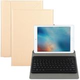 Universal Round Keys Detachable Bluetooth Keyboard + Leather Case without Touchpad for iPad 9-10 inch  Specification:Black Keyboard(Gold)