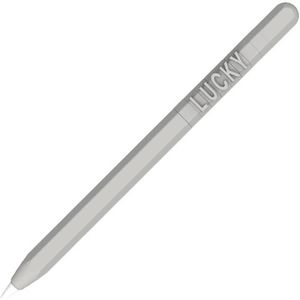 LOVE MEI For Apple Pencil 2 Number Letter Design Stylus Pen Silicone Protective Case Cover (Grey)