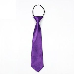 10 PCS Solid Color Casual Rubber Band Lazy Tie for Children(Purple)