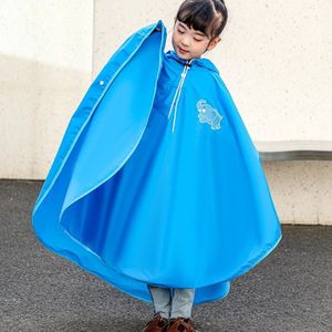 Cycling Children Raincoat Students Thickened Waterproof Cape Poncho  Size: XL(Blue)