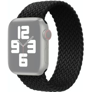 Metal Head Braided Nylon Solid Color Replacement Strap Watchband For Apple Watch Series 6 & SE & 5 & 4 40mm / 3 & 2 & 1 38mm  Size:S 135mm(Black)