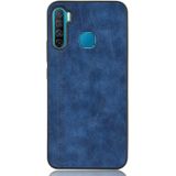 For Infinix S5 / S5 Lite/ X652 Shockproof Sewing Cow Pattern Skin PC + PU + TPU Case(Blue)