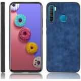 For Infinix S5 / S5 Lite/ X652 Shockproof Sewing Cow Pattern Skin PC + PU + TPU Case(Blue)