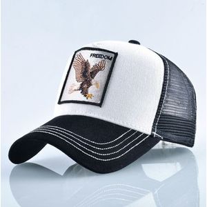 Cotton Embroidered Animal Baseball Cap(White Eagle)