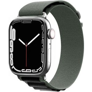 Nylon horlogeband voor Apple Watch Series 8&7 45mm / SE 2&6&SE&5&4 44mm / 3&2&1 42mm (zwart+groen)