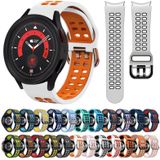 For Samsung Galaxy Watch 5  40mm 20mm Breathable Two-Color Silicone Watch Band(White+Orange)