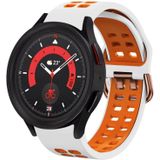 For Samsung Galaxy Watch 5  40mm 20mm Breathable Two-Color Silicone Watch Band(White+Orange)