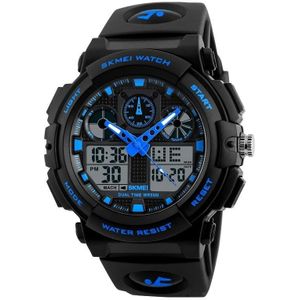 SKMEI 1270 Men Waterproof Dual Display Digital Watch Outdoor Sports Watch(Blue)