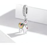 S925 Sterling Silver Cute Alpaca Pendant DIY Bracelet Necklace Accessories