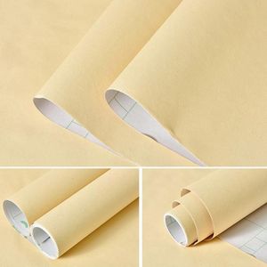 5 PCS 60cm x 1m  Self-Adhesive Plain Wallpaper PVC Thickened With Glue Solid Color Children Kindergarten Stickers(Beige Y817)