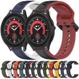 Voor Samsung Galaxy Watch 5 Pro 45 mm 20 mm bolle lus tweekleurige siliconen horlogeband (oranje + zwart)