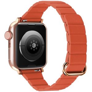 Magnetische horlogeband met omgekeerde gesp voor Apple Watch-serie 8 & 7 41 mm / SE 2 & 6 & SE & 5 & 4 40 mm (5 # oranje)