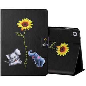 For Samsung Galaxy Tab S6 Lite P610/P615 Colored Drawing Horizontal Flip Leather Case with Holder & Card Slots(Elephant)